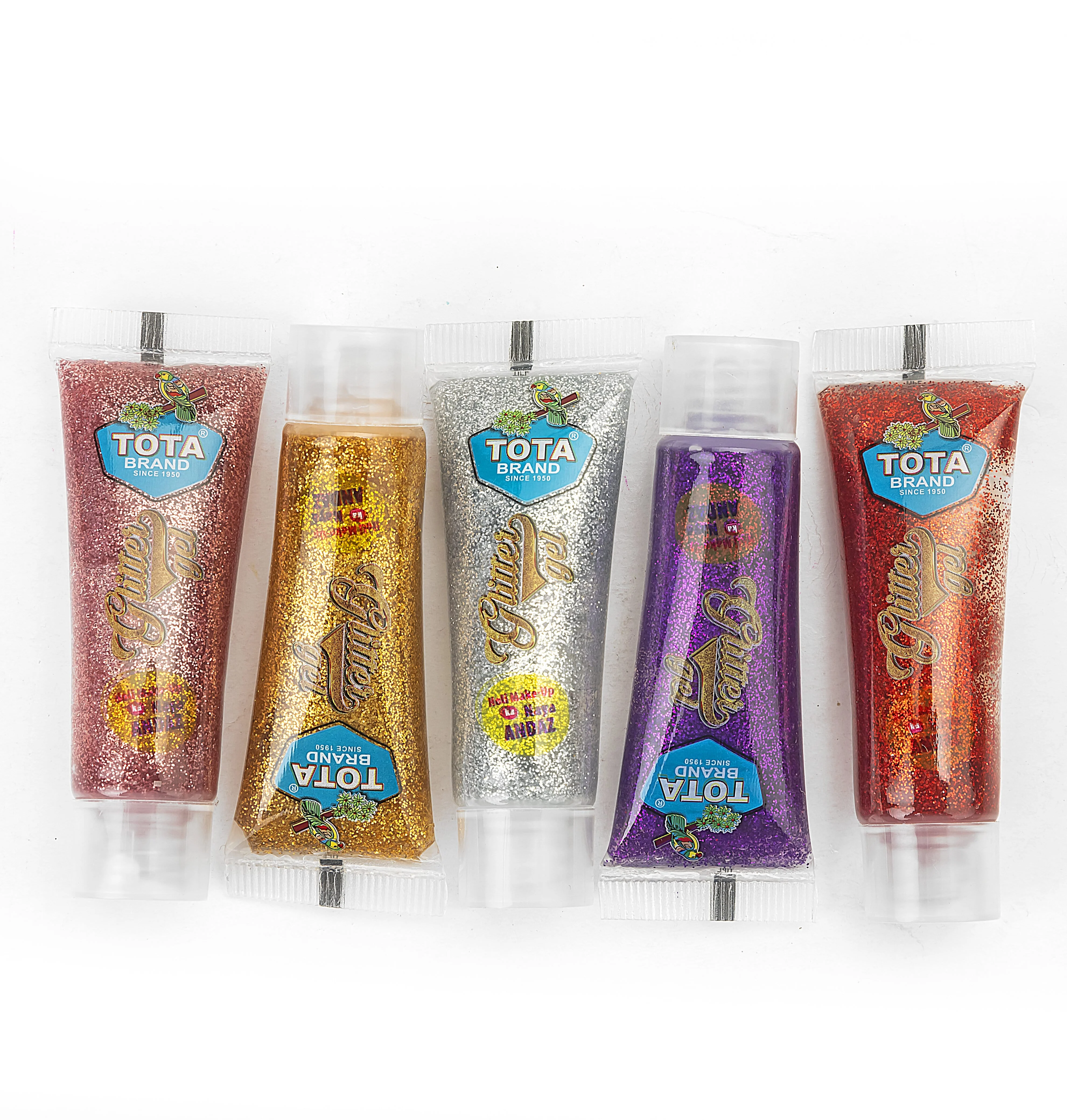 Brand Glitter Holi Gel Set, 5 Metallic Colours, Face and Body Cosmetic Sparkle Gel - Image 3