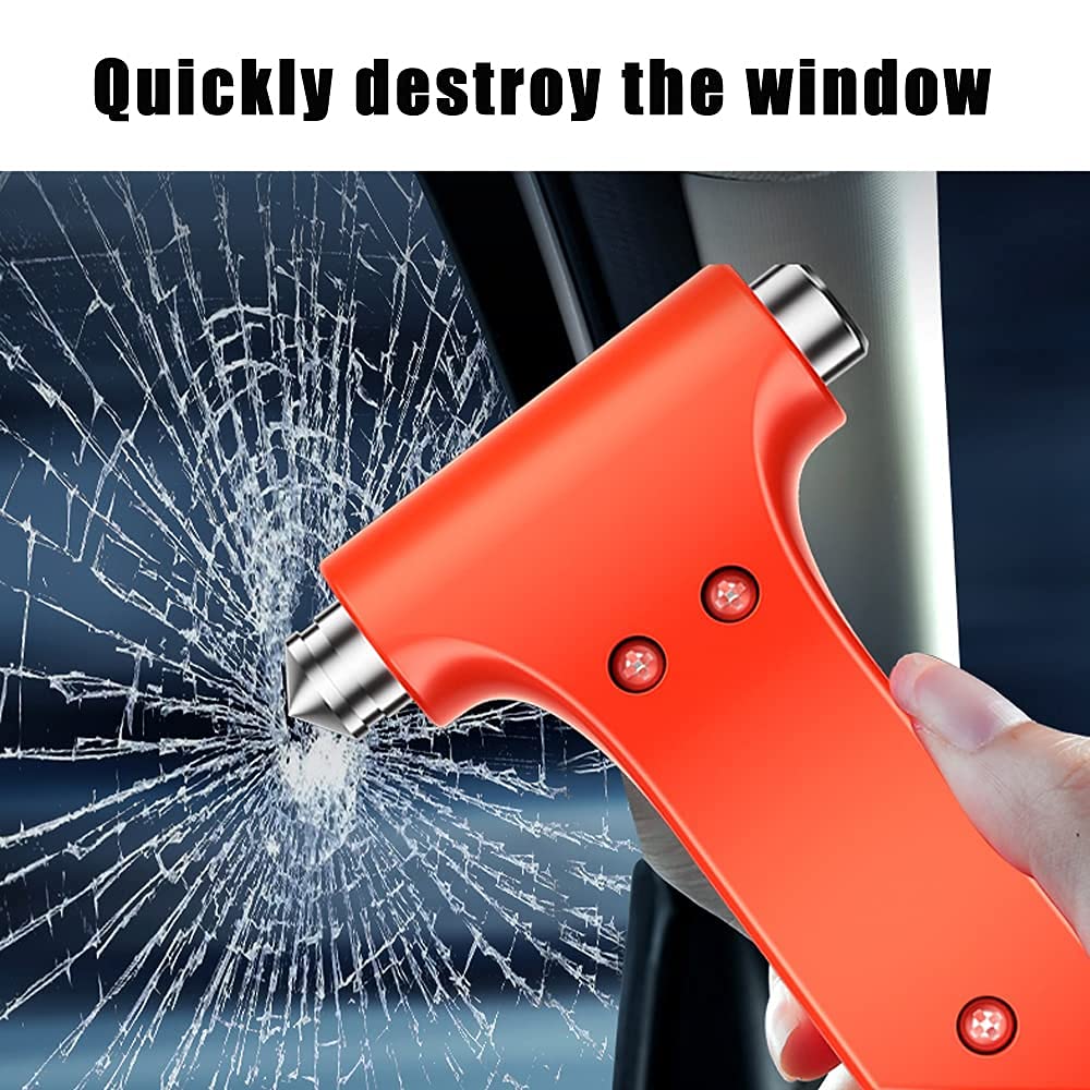 BreakOut: Emergency Car Glass Breaker & Seatbelt Cutter, Dual Steel-Headed Safety Hammer for Quick Escape During Accidents or Emergencies - Image 2