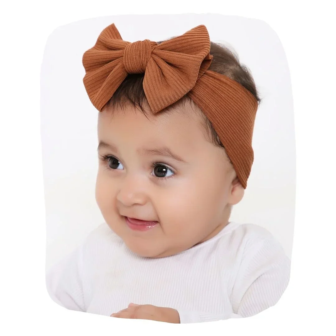 Bronze Cotton Baby Headband: Stylish, Soft, Versatile for Babies - Image 5