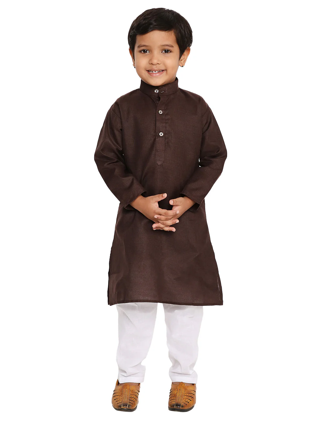Brown Cotton Blend Kurta - Image 17