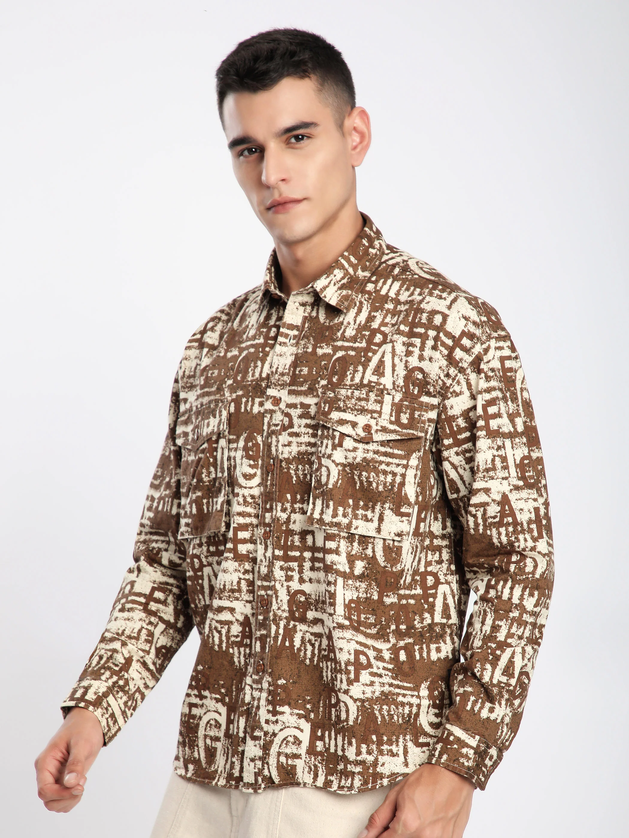 Brown Crush Print Shacket - Image 2