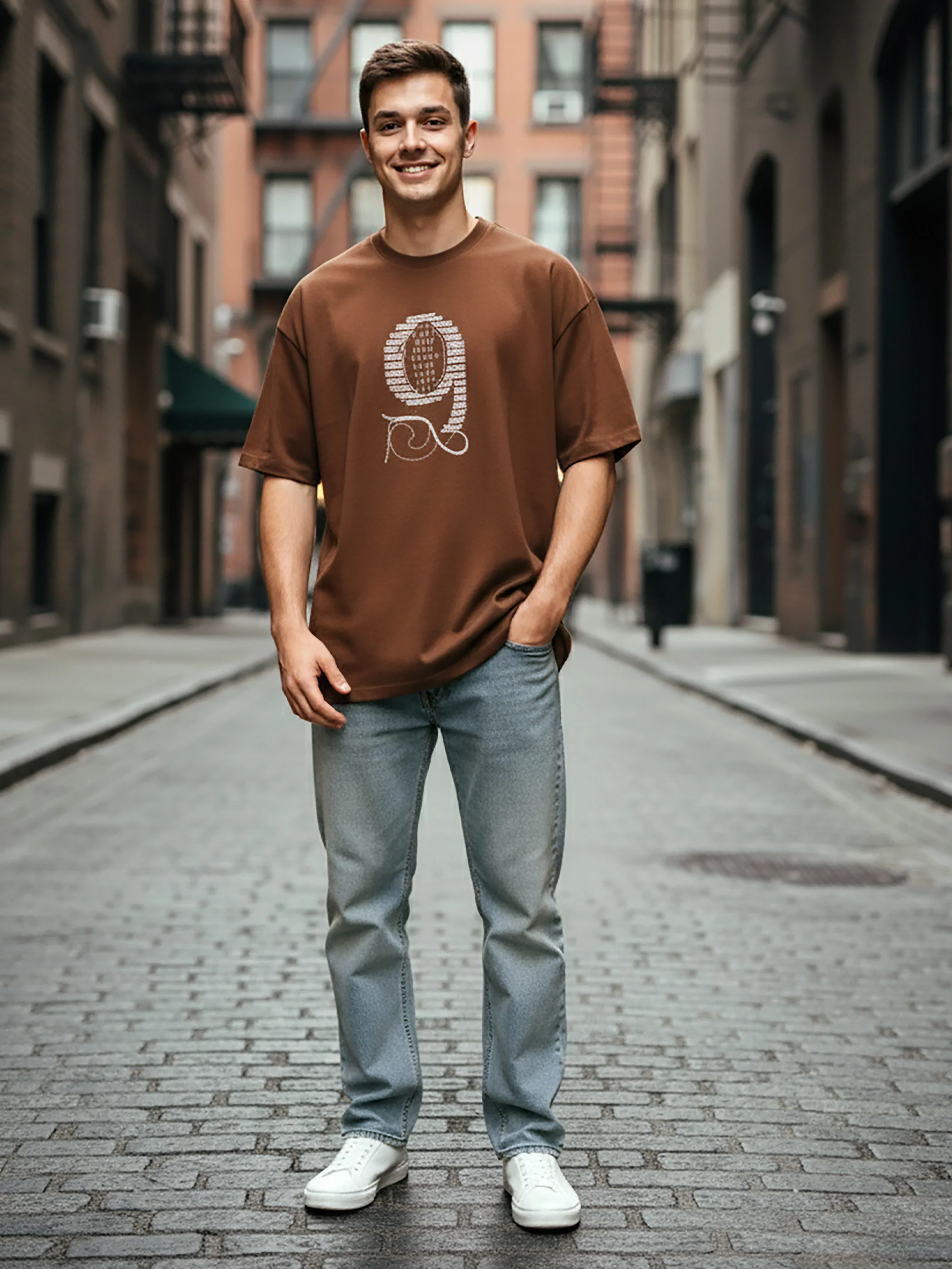 Brown Stitch In Time T-shirt - Image 4