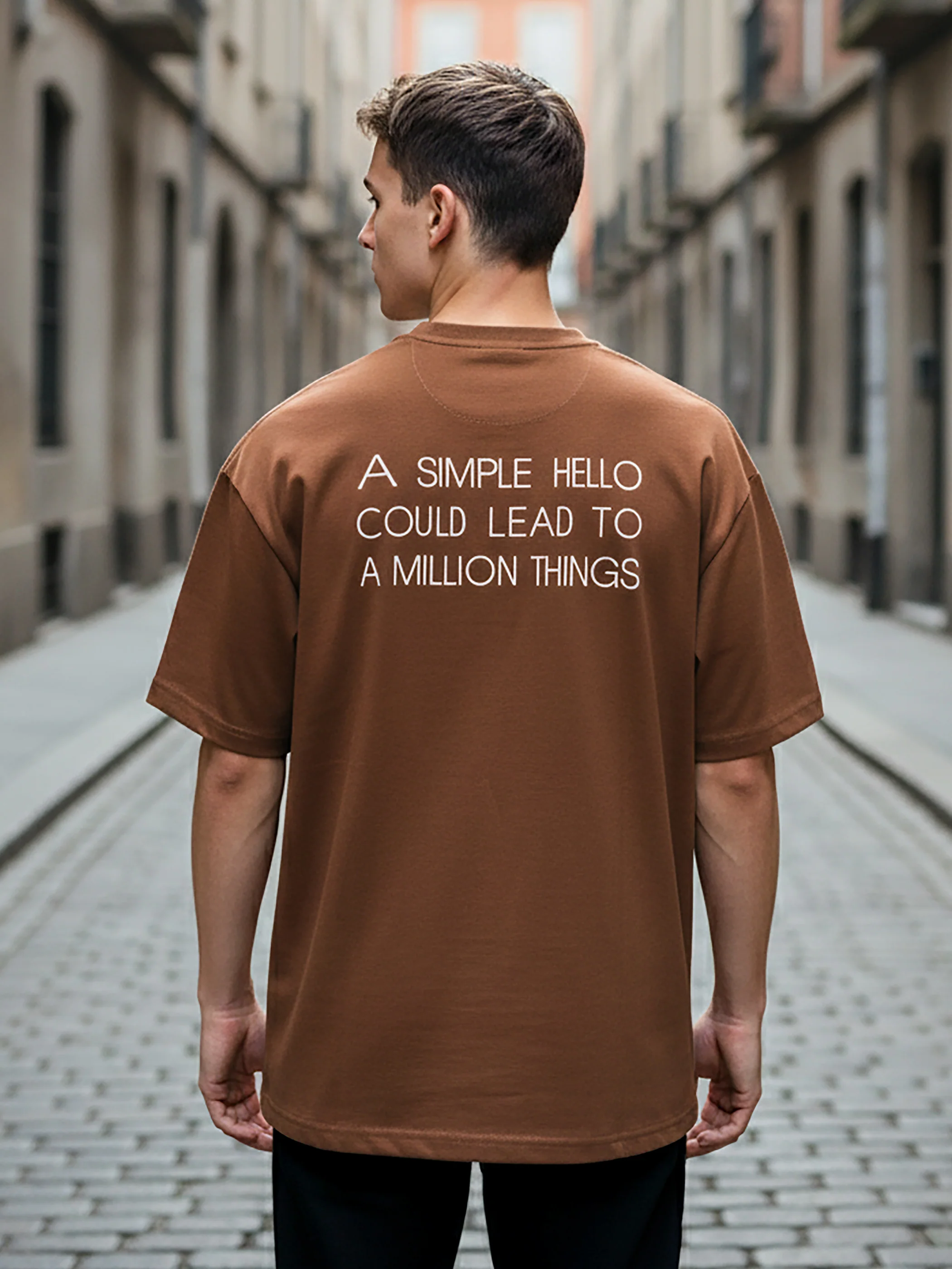Brown Stitch In Time T-shirt - Image 3