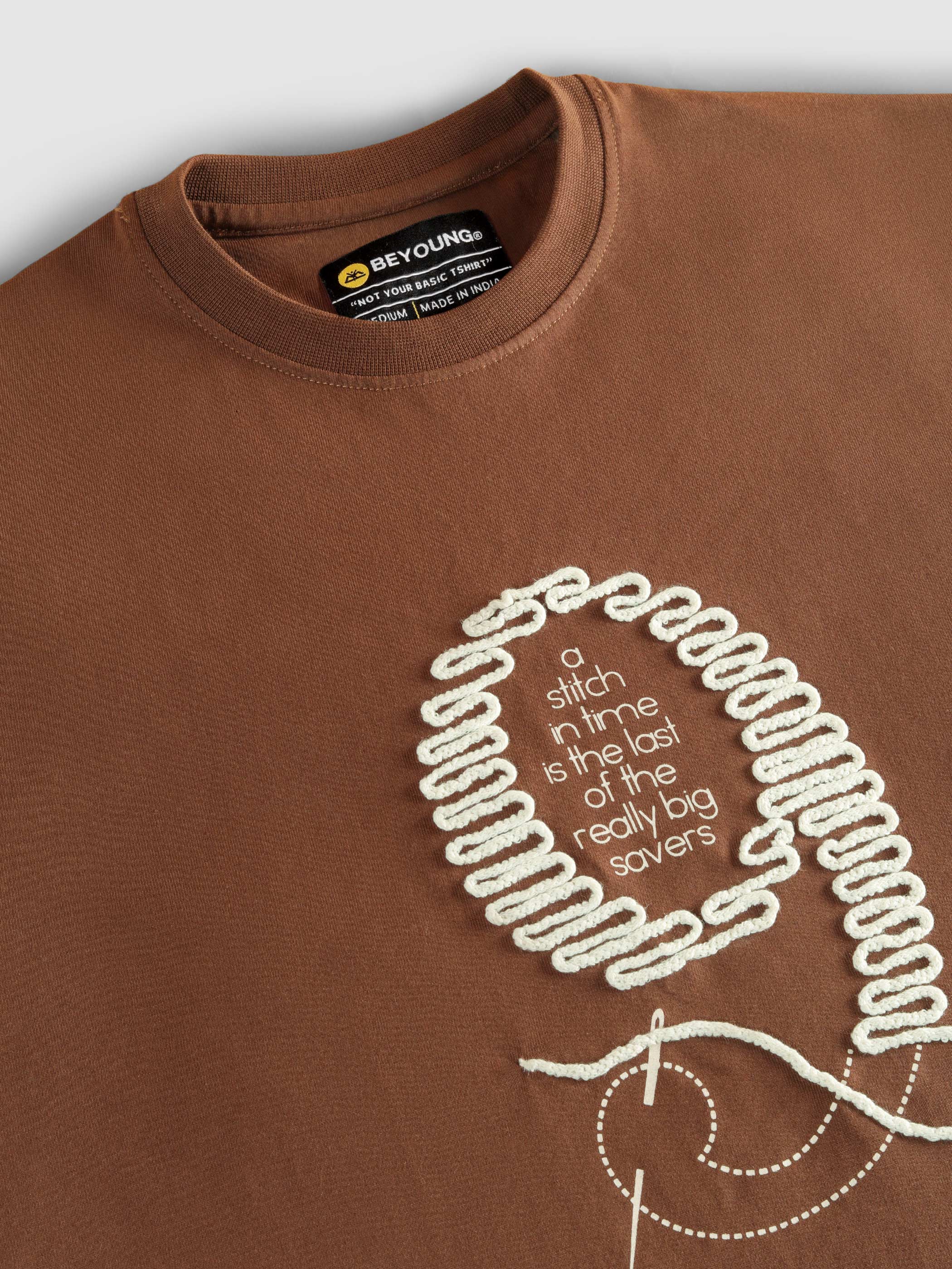 Brown Stitch In Time T-shirt - Image 7