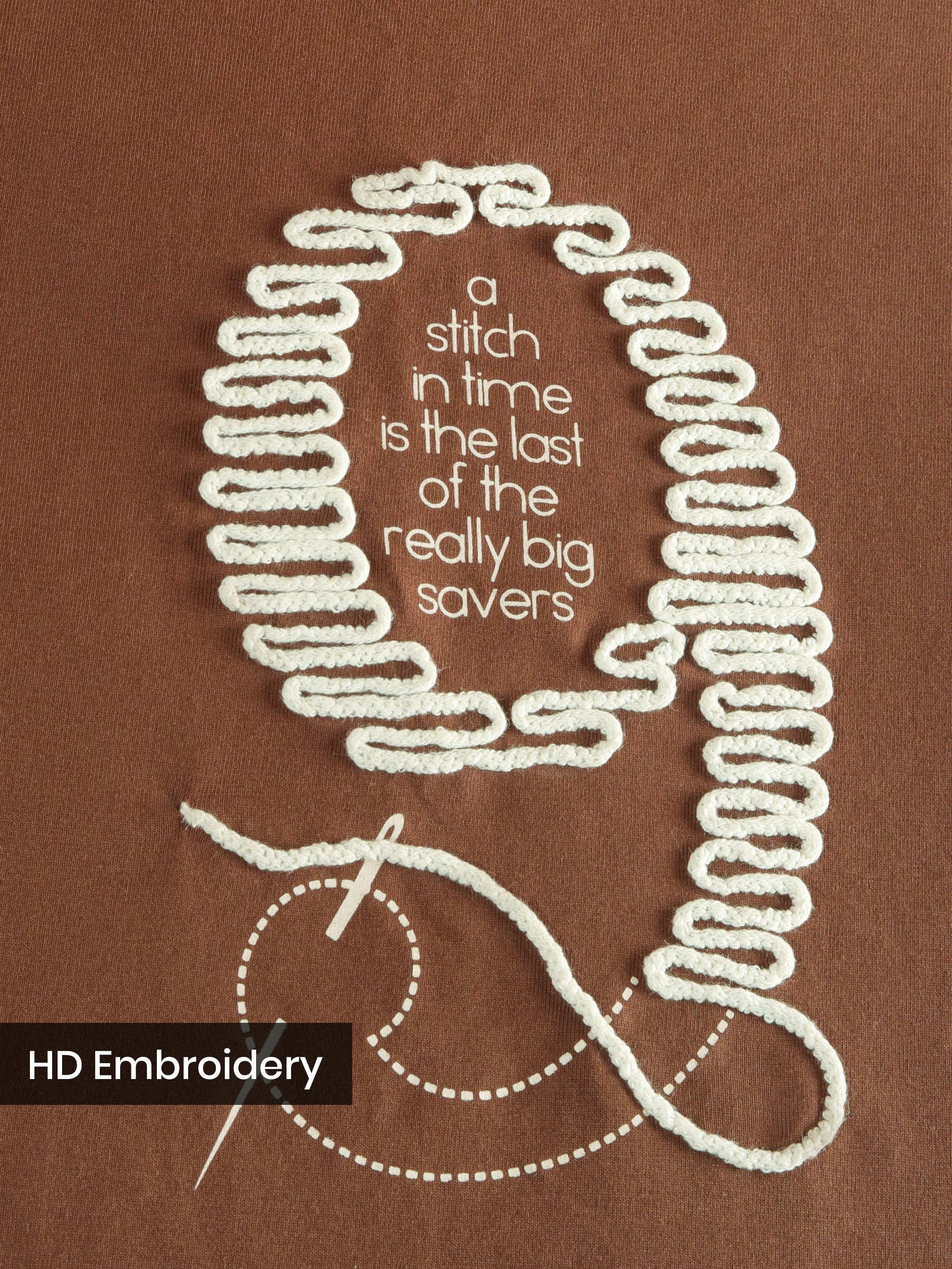 Brown Stitch In Time T-shirt - Image 5