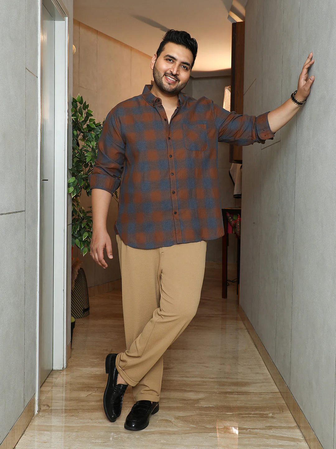 Brushing-Checks Regular Shirt - Image 5