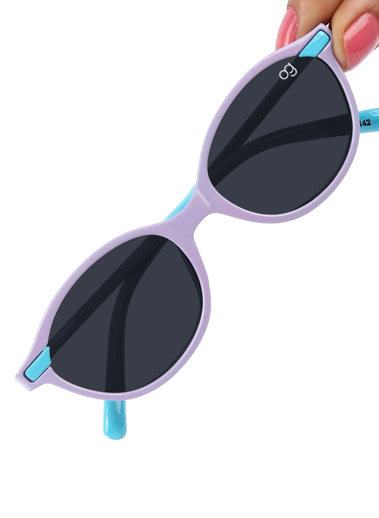 Bubblebeam Blue & Purple Kids Oval Sunglasses - Image 4