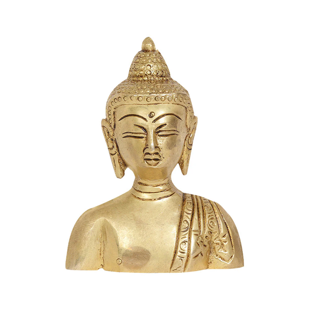 Buddha Showpiece | 100% Pure Brass | Antique Finish - Image 3