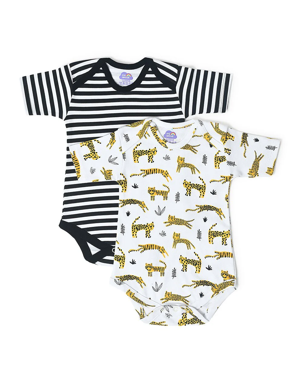 Buddy Kids Striped Romper For Baby - Pack Of 2
