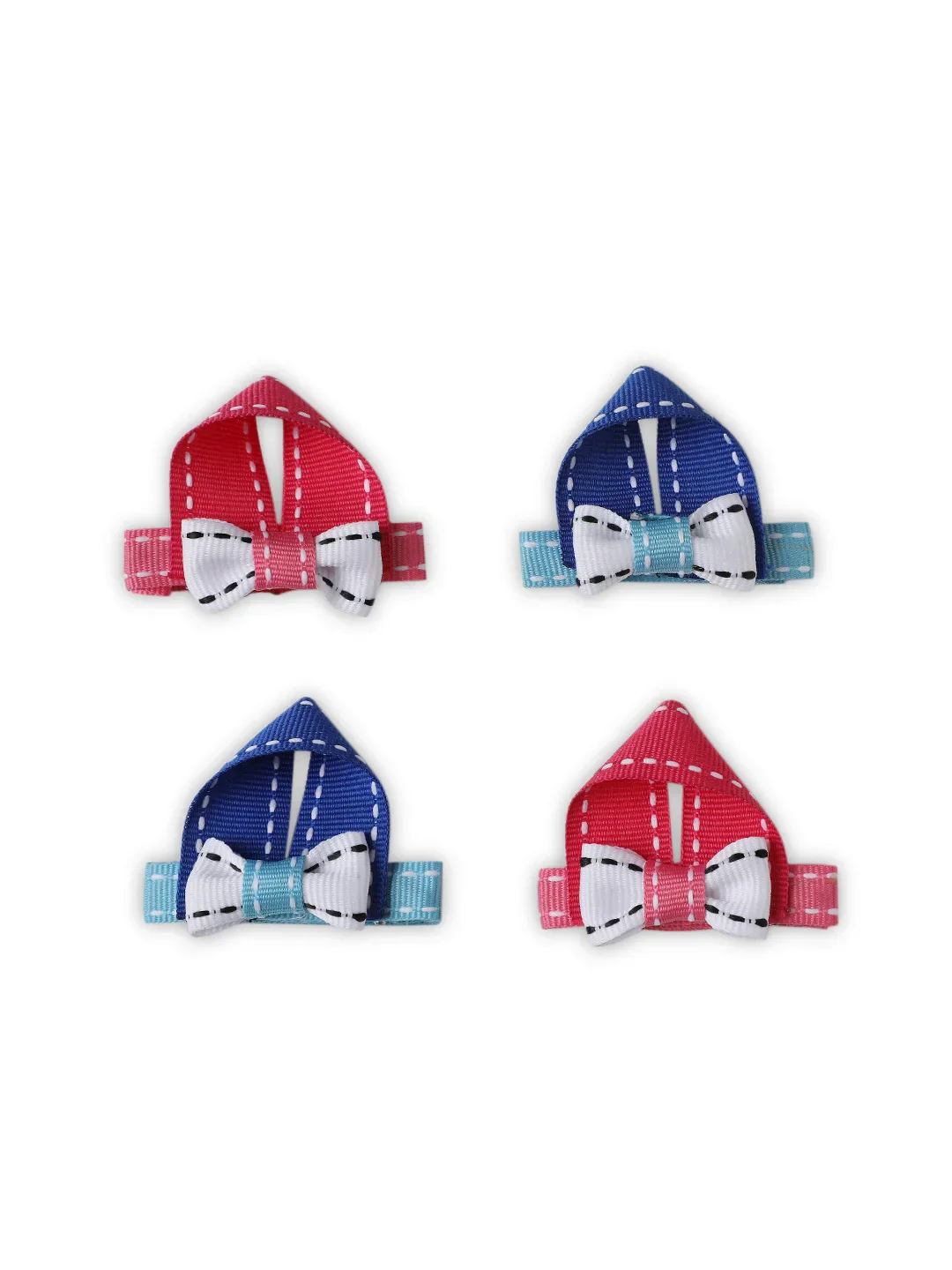 Bunny Ear Hair Clips – Blue & Pink (Set of 4) - Image 3