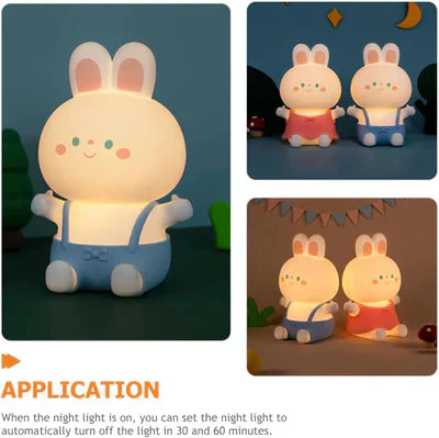 BunnyGlow: Adorable Silicone LED Night Lamp for Kids with Warm & Cozy Light, USB Rechargeable, Soft & Squishy Kawaii Bunny Design - Image 3