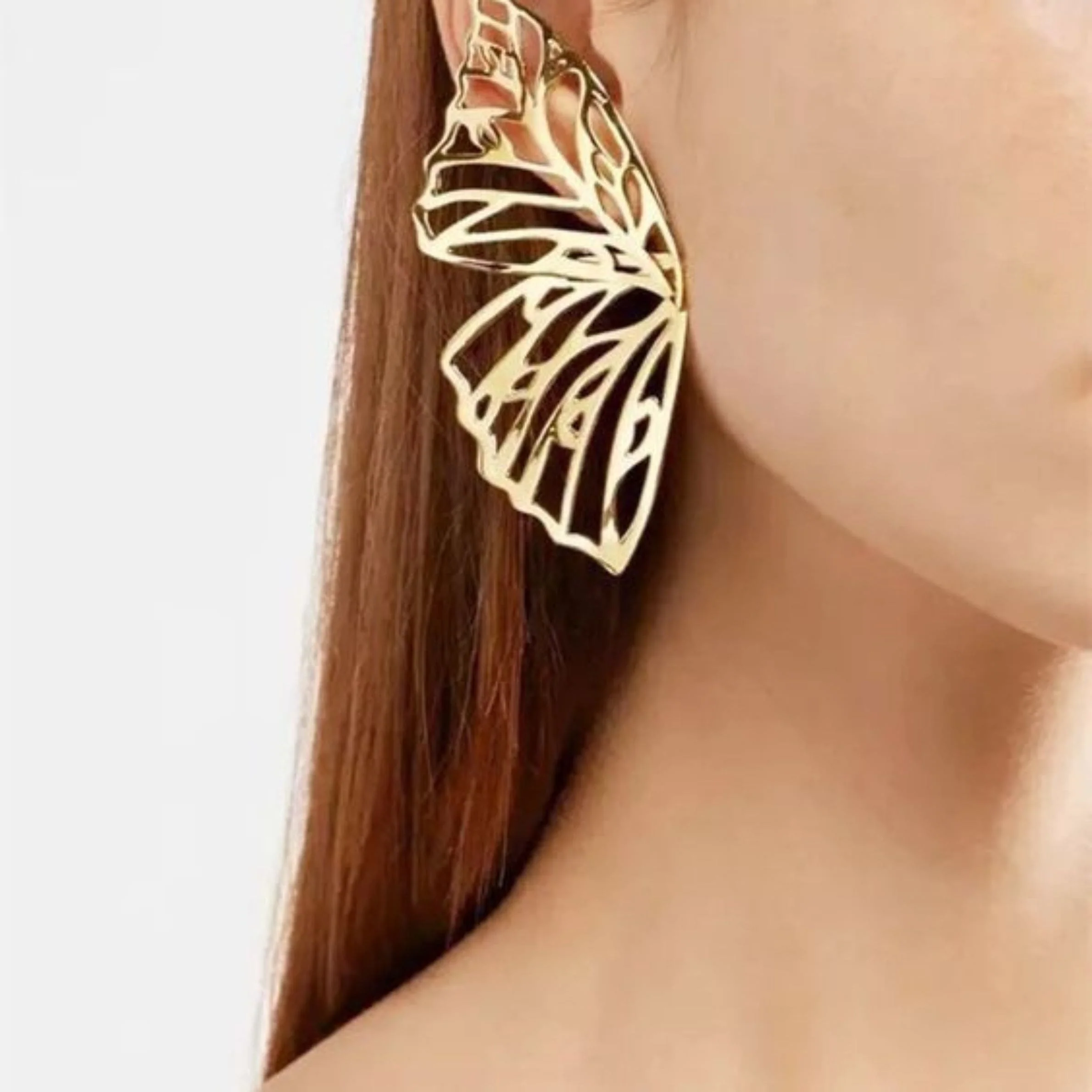 Butterfly Kiss Golden Drop Earring — Buy Any 5 for Rs. 599 - Image 3