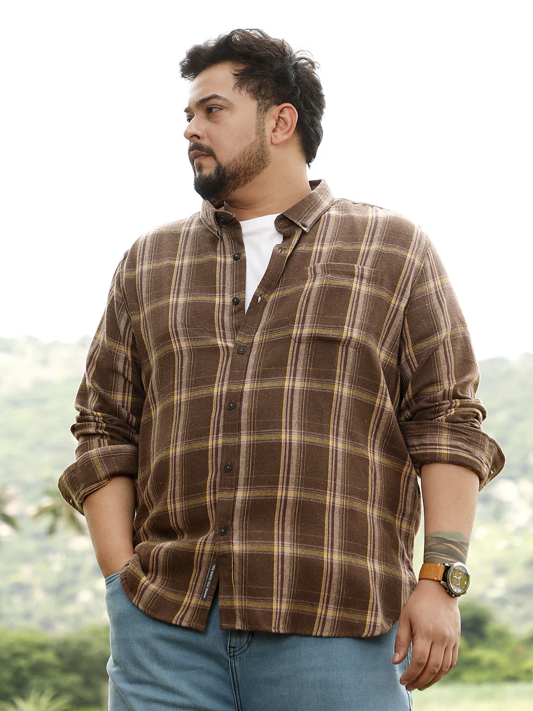 Button-Down Plaid Shirt - Image 2