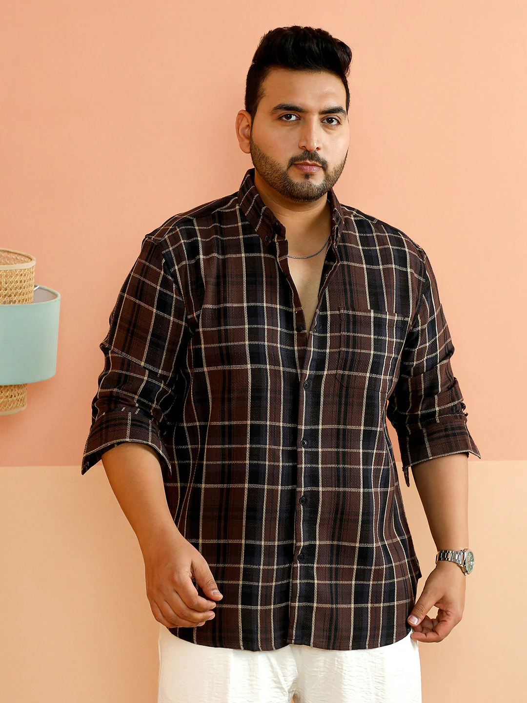 Button-Down Tartan-Woven Shirt - Image 2