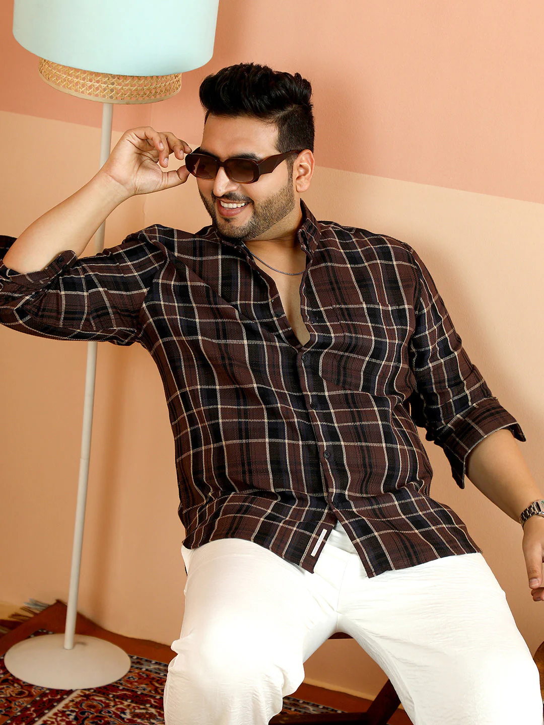 Button-Down Tartan-Woven Shirt - Image 32