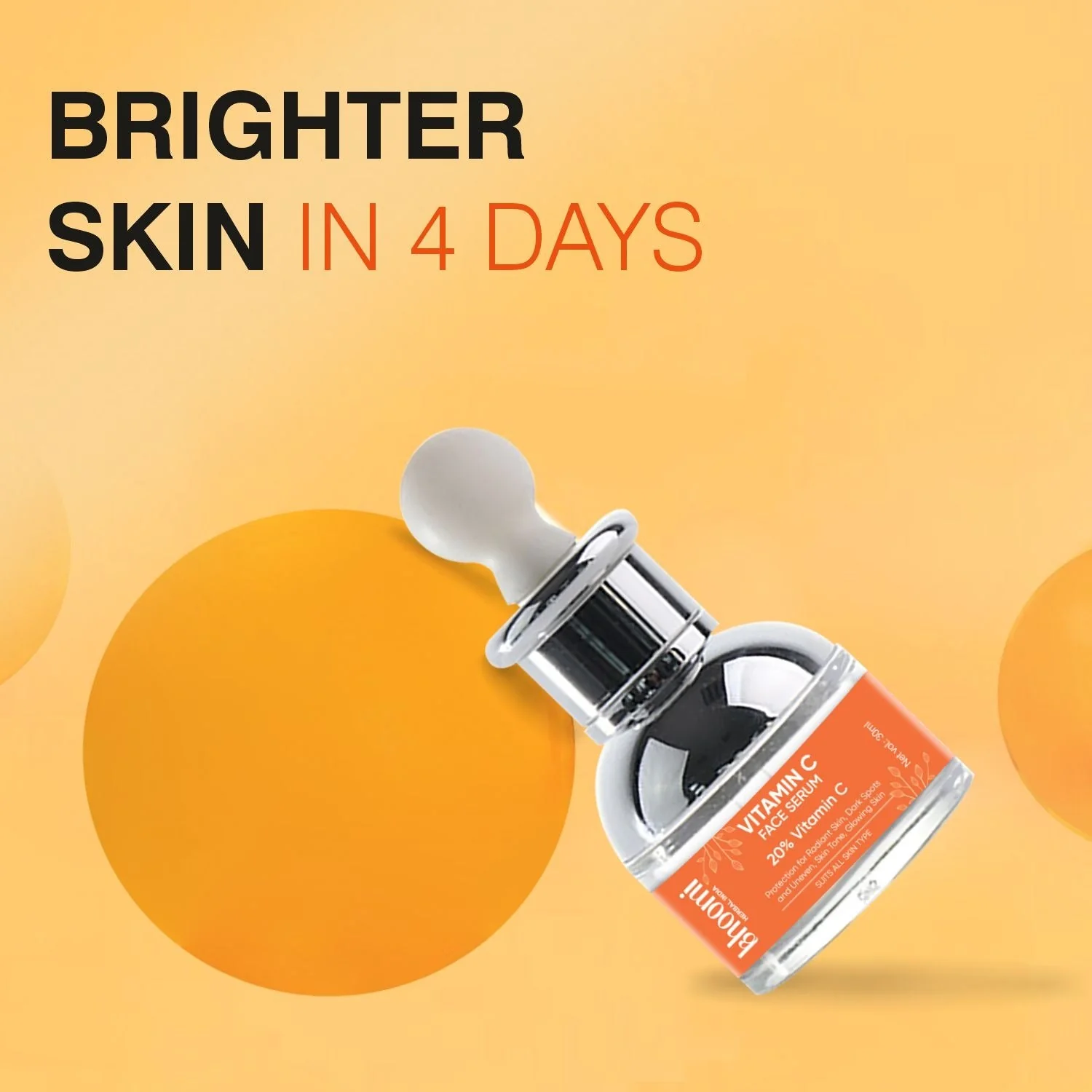 Buy 1 Get 2 FREE | Buy Bhoomi Herbal India Vitamin C Face Serum (30 ml) + Get 2 Vitamin C Sheet Mask FREE - Image 4