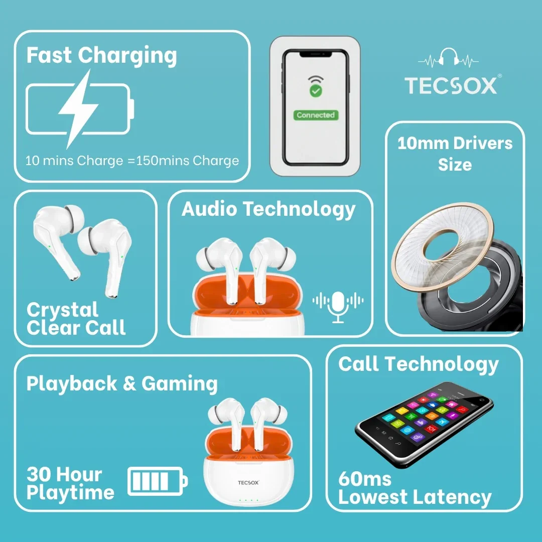 Buy TecSox Neo231 Wireless Earbud With Comfortable Fit - Image 20