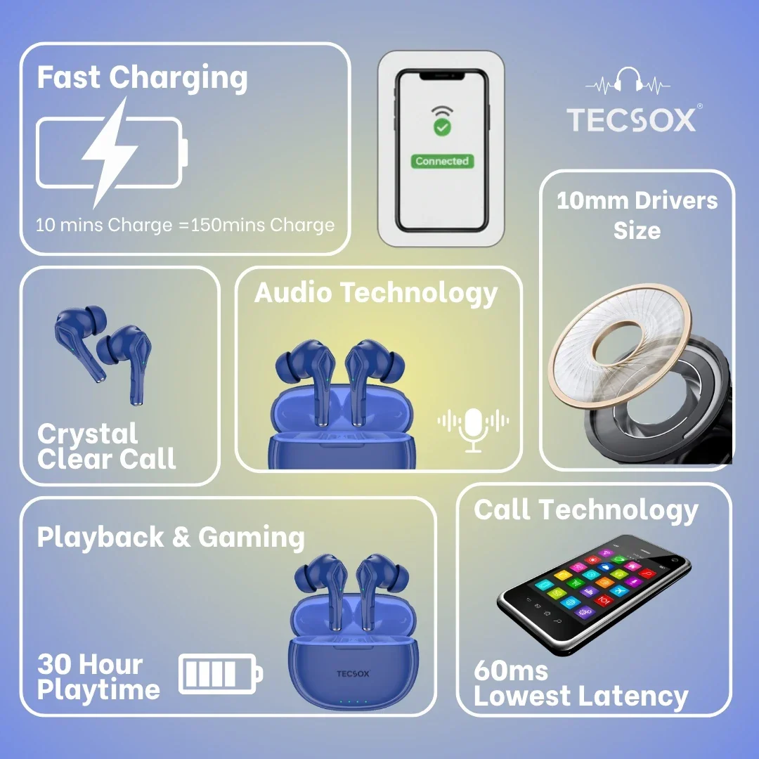 Buy TecSox Neo231 Wireless Earbud With Comfortable Fit - Image 30