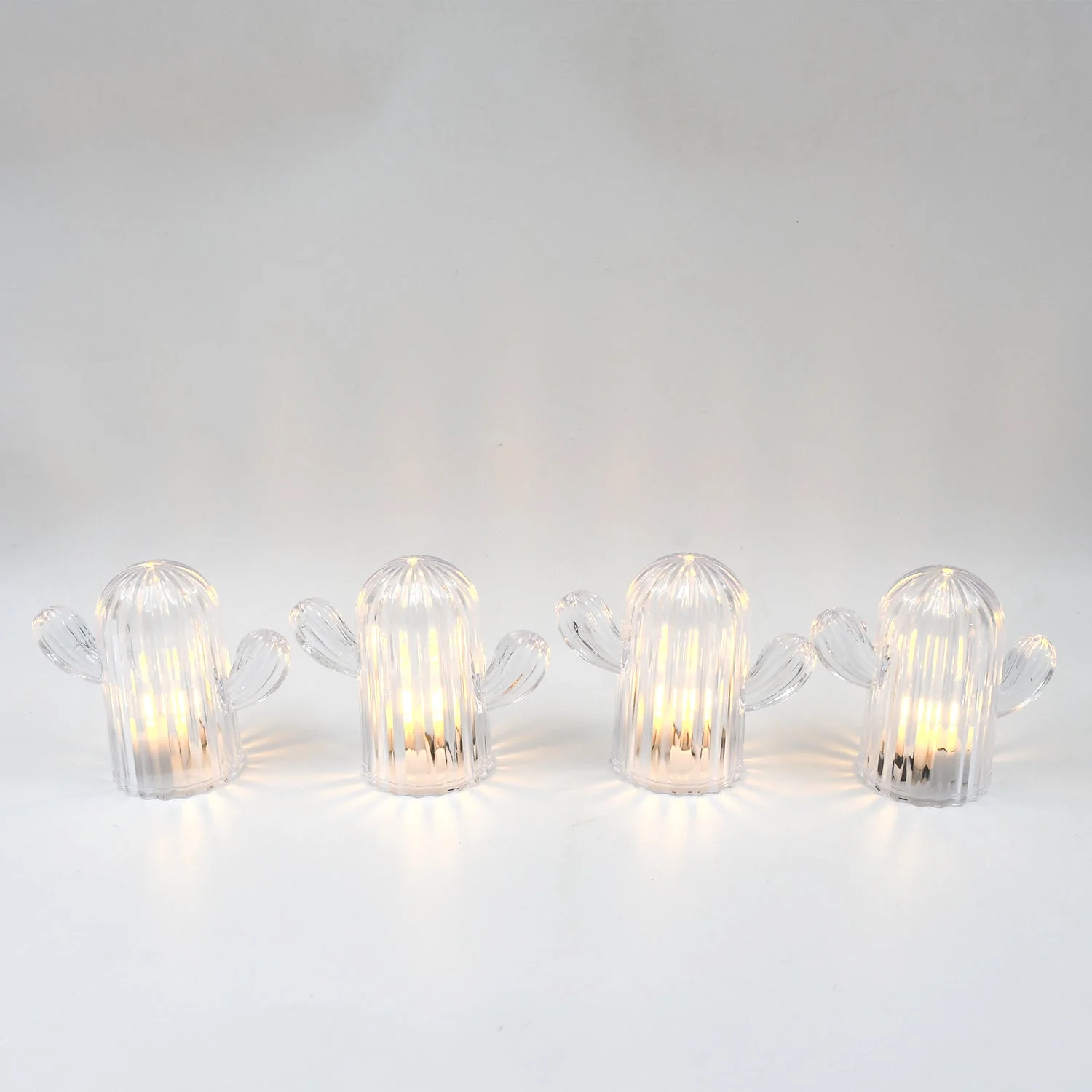 CactiGlow: Cute Cactus LED Night Light Set of 4 Warm & Cozy Portable Lamps for Home Décor, Desk & Gifts - Image 4