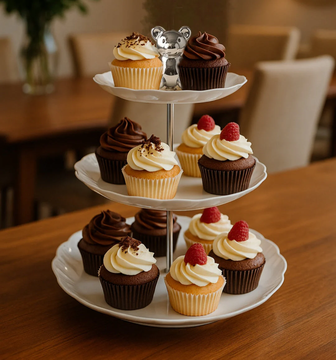 Cake Stand Multipurpose Dessert Cupcake Stand for Party Pastry Afternoon Tea White 3 Tier - Image 3