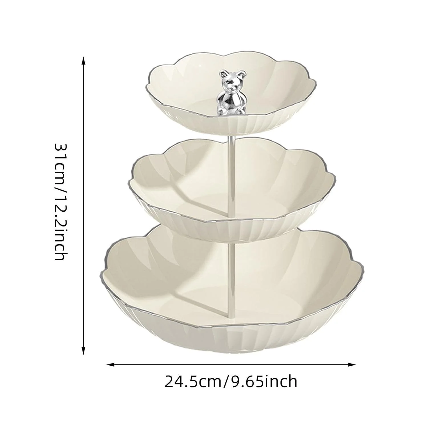 Cake Stand Multipurpose Dessert Cupcake Stand for Party Pastry Afternoon Tea White 3 Tier - Image 5