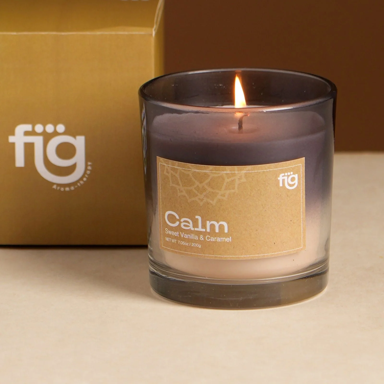 Calm Vanilla & Caramel Vegan Wax Candle - Palm Wax Scented Candle - Image 3