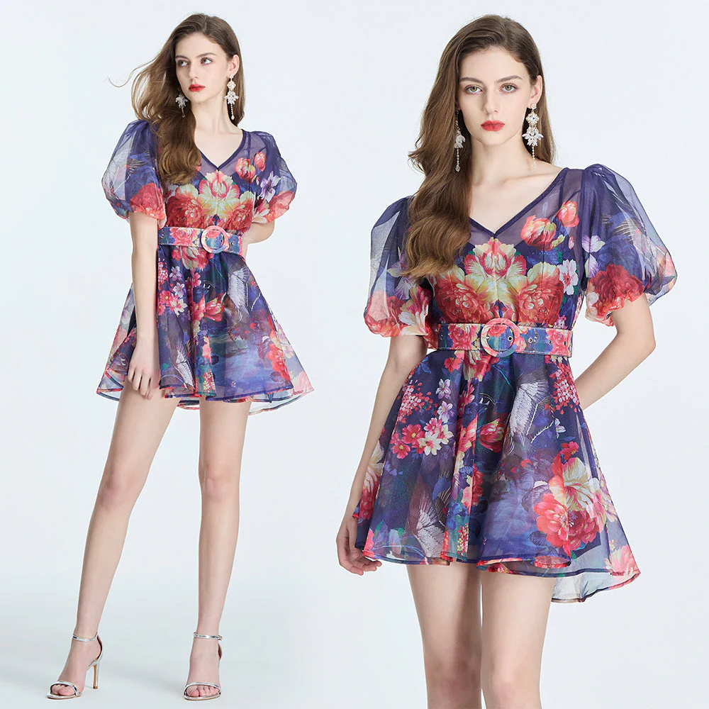 Camilla Printed Mini Dress With Slip