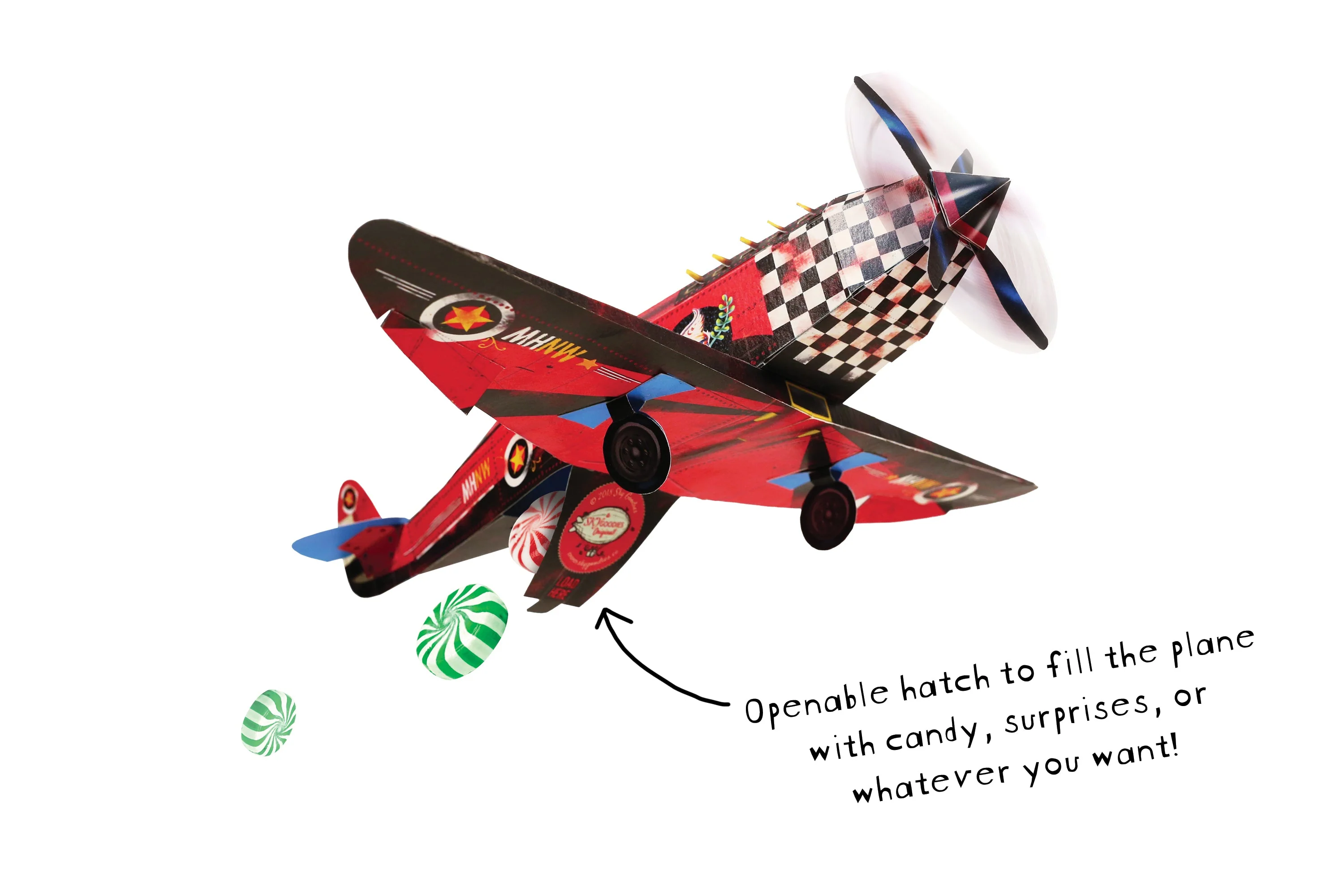 Candy Bomber Paper Aeroplane - DIY Paper Craft Kit - Image 2