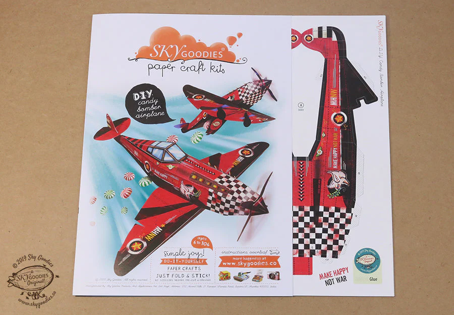 Candy Bomber Paper Aeroplane - DIY Paper Craft Kit - Image 8