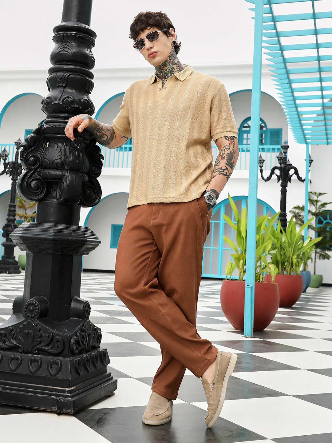 Candy Stripe-Knitted Polo T-Shirt - Image 6