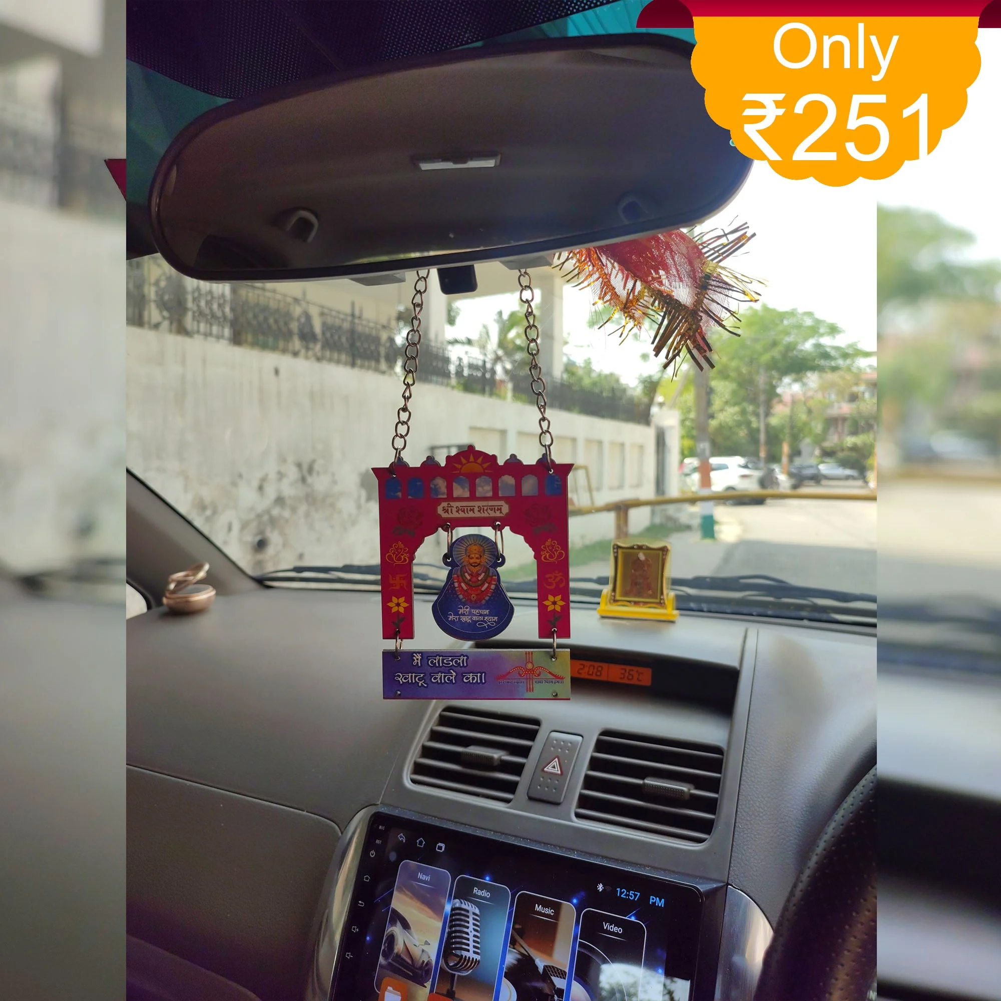 Car Hanging Khatu Shayam Ji Size 4*4.5 inch - Image 4