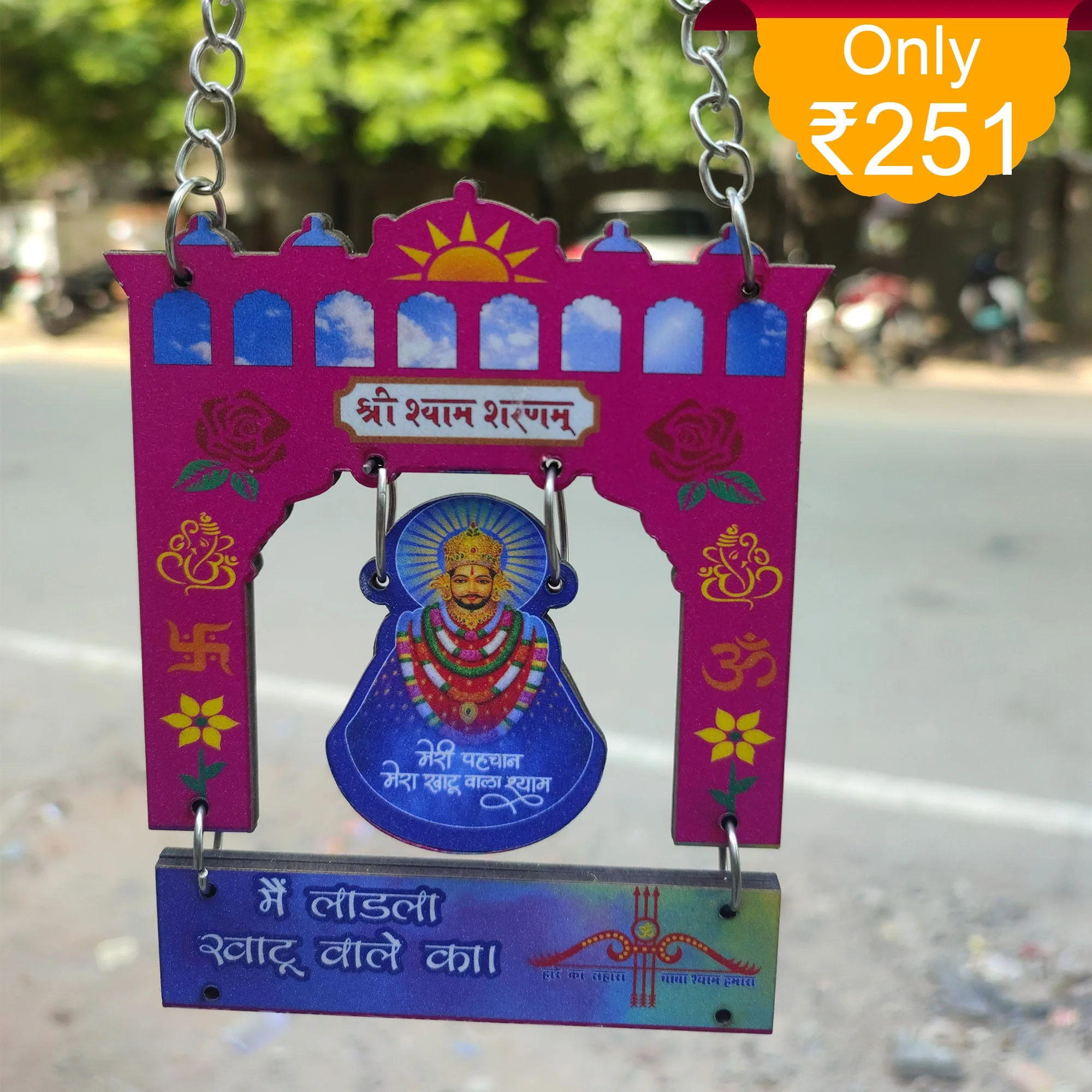 Car Hanging Khatu Shayam Ji Size 4*4.5 inch - Image 5