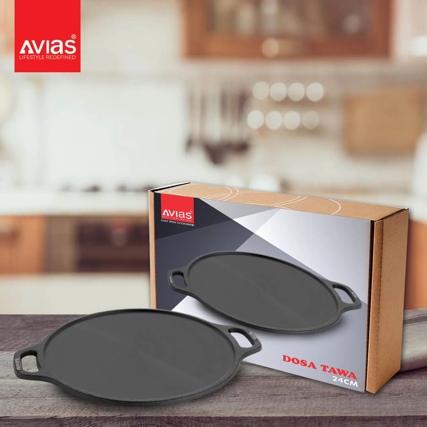 Cast Iron Dosa Tawa Pan/ Dosa Kallu/ Chapati Tawa/ Roti Iron Tawa |12 Inch Pan| Pre-Seasoned Cookware | Induction Friendly | 100% Natural & Toxin-Free - Image 3
