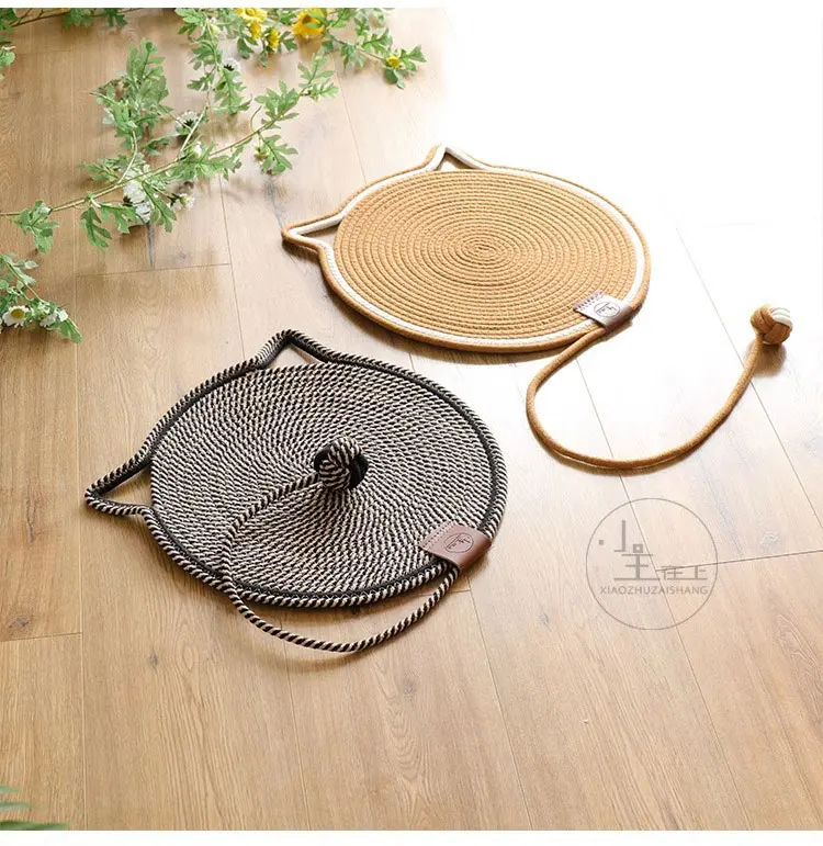 Cat Scratcher Play Mat Round Rug Interactive Pets Bed with Ball Toy - Image 4