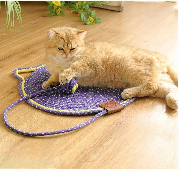 Cat Scratcher Play Mat Round Rug Interactive Pets Bed with Ball Toy - Image 5