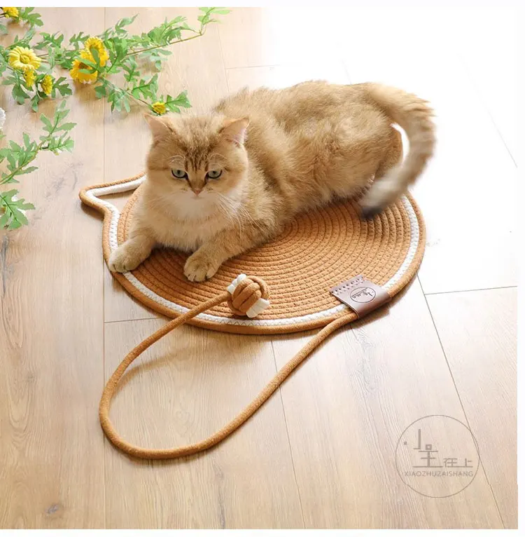 Cat Scratcher Play Mat Round Rug Interactive Pets Bed with Ball Toy - Image 6