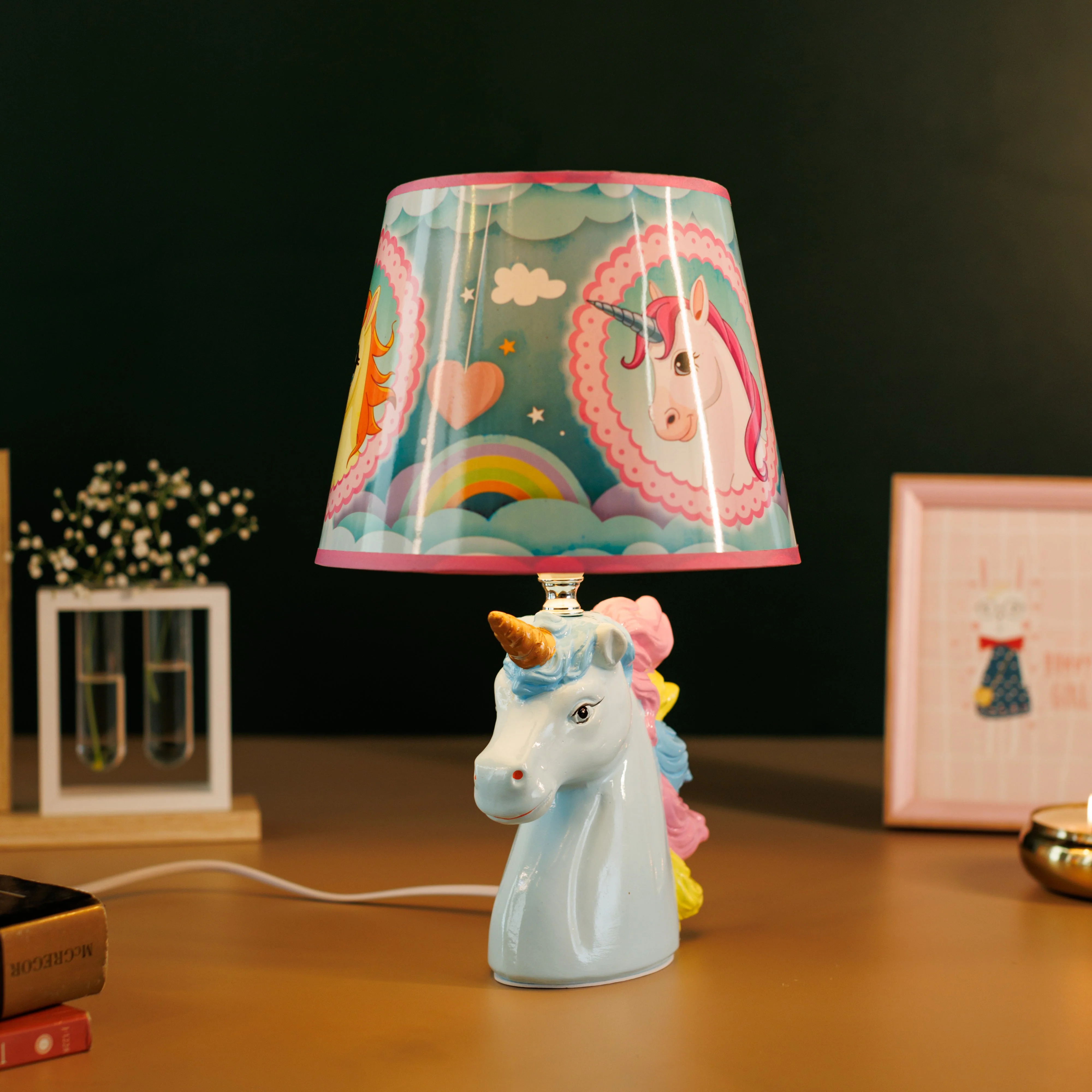 Ceramic blue unicorn for kids room - Image 7