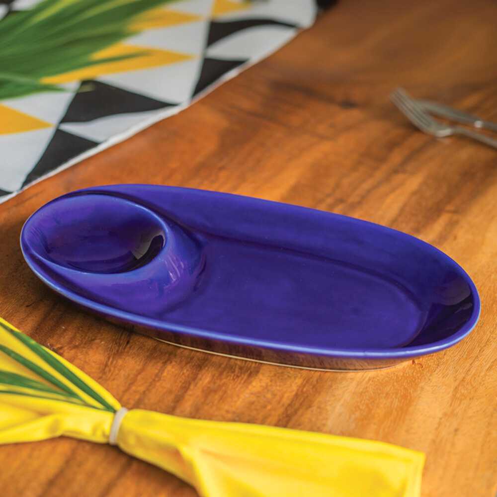Ceramic Oval Chip And Dip Platter - Image 8