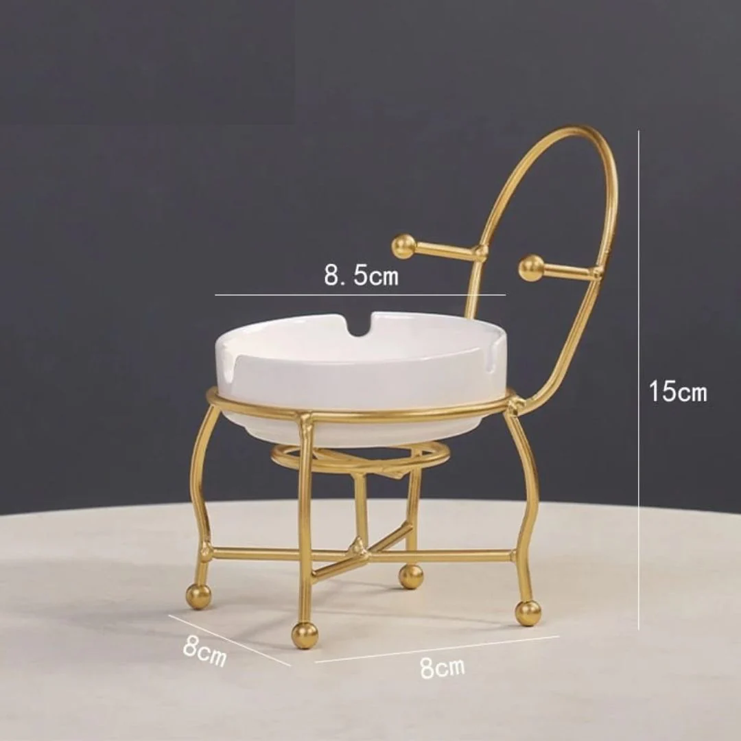 Chair-Shaped Metal Ashtray - Image 4