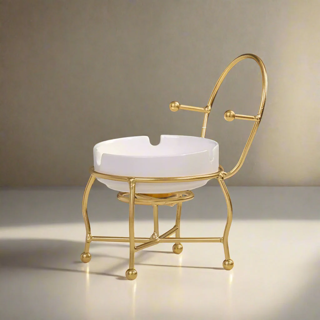 Chair-Shaped Metal Ashtray - Image 8