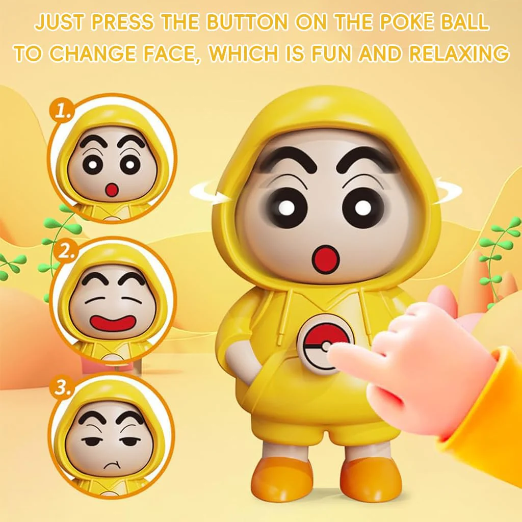 Chan: Crayon Shin-Chan Rotating Face Keychain | Cute Anime Mood Switcher Keyring Charm for Bags, Keys & Collectible Fans - Image 2