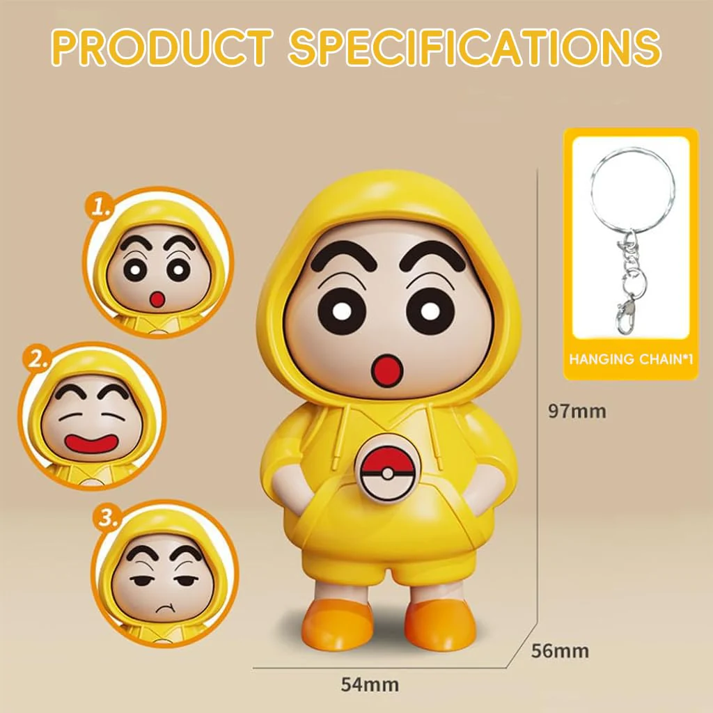 Chan: Crayon Shin-Chan Rotating Face Keychain | Cute Anime Mood Switcher Keyring Charm for Bags, Keys & Collectible Fans - Image 5