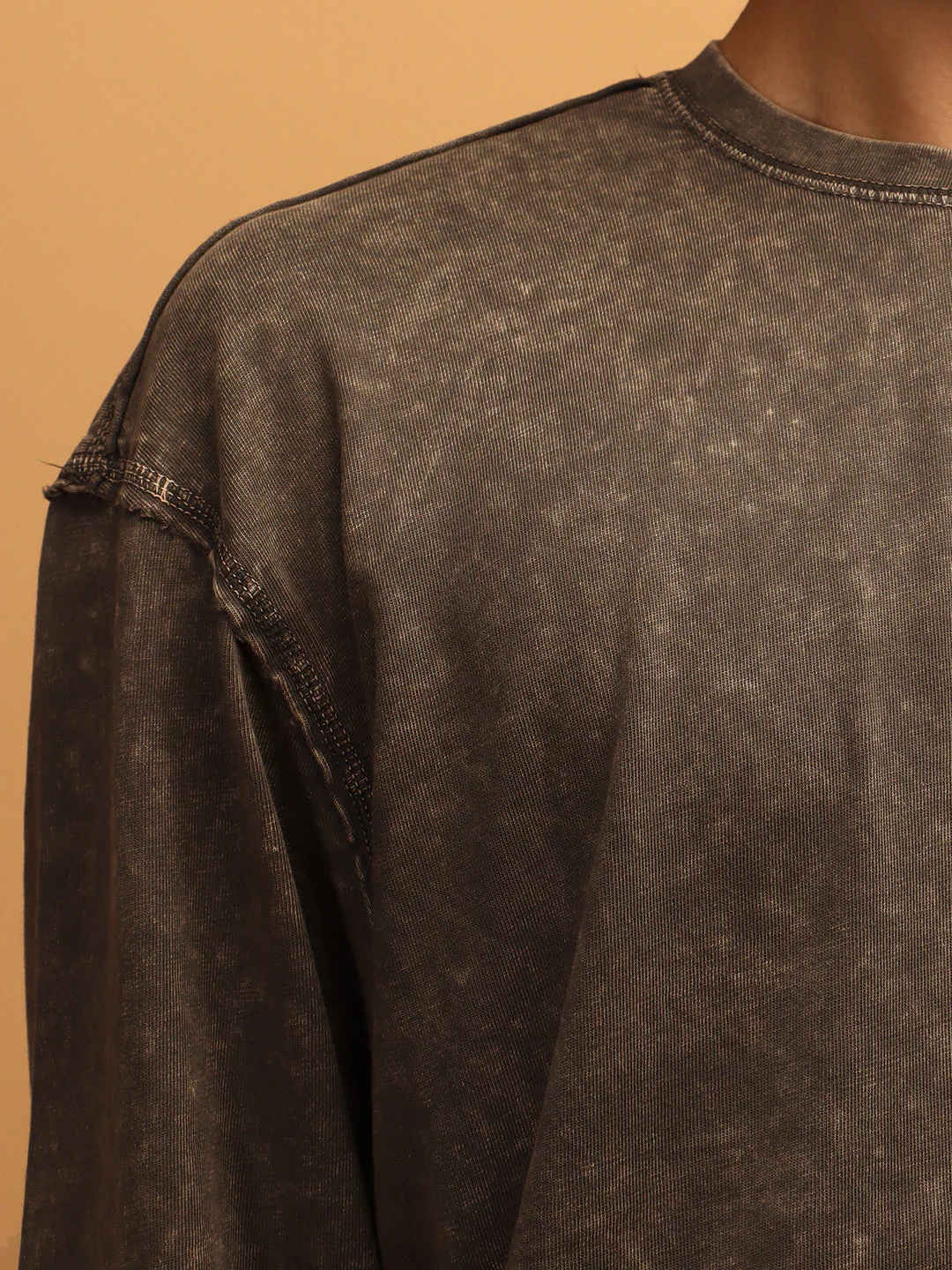 Charcoal  * ACID WASH SWEATSHIRT #6 - Image 4
