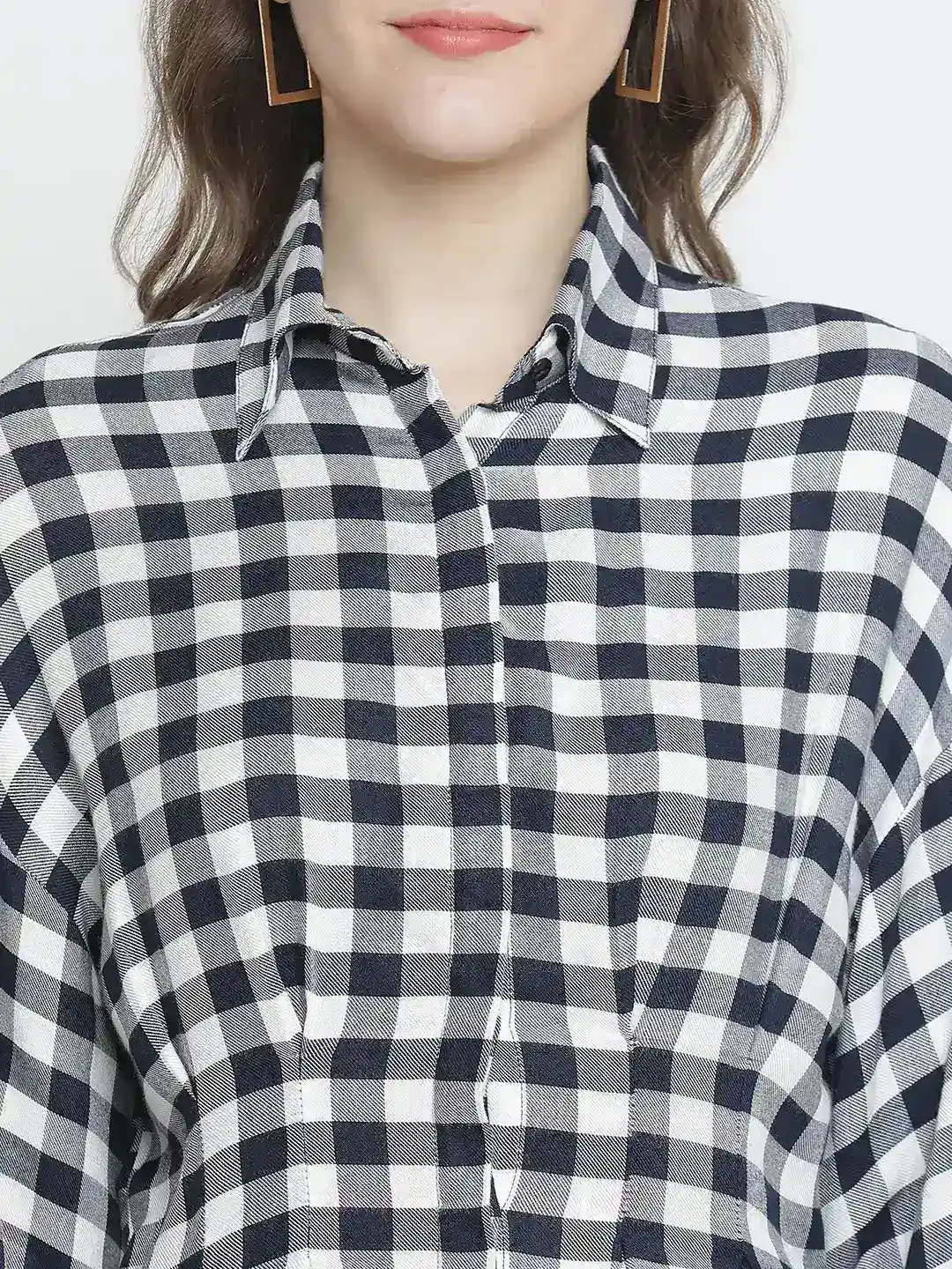 Check Mezz Button-Down Women Tunic - Image 6