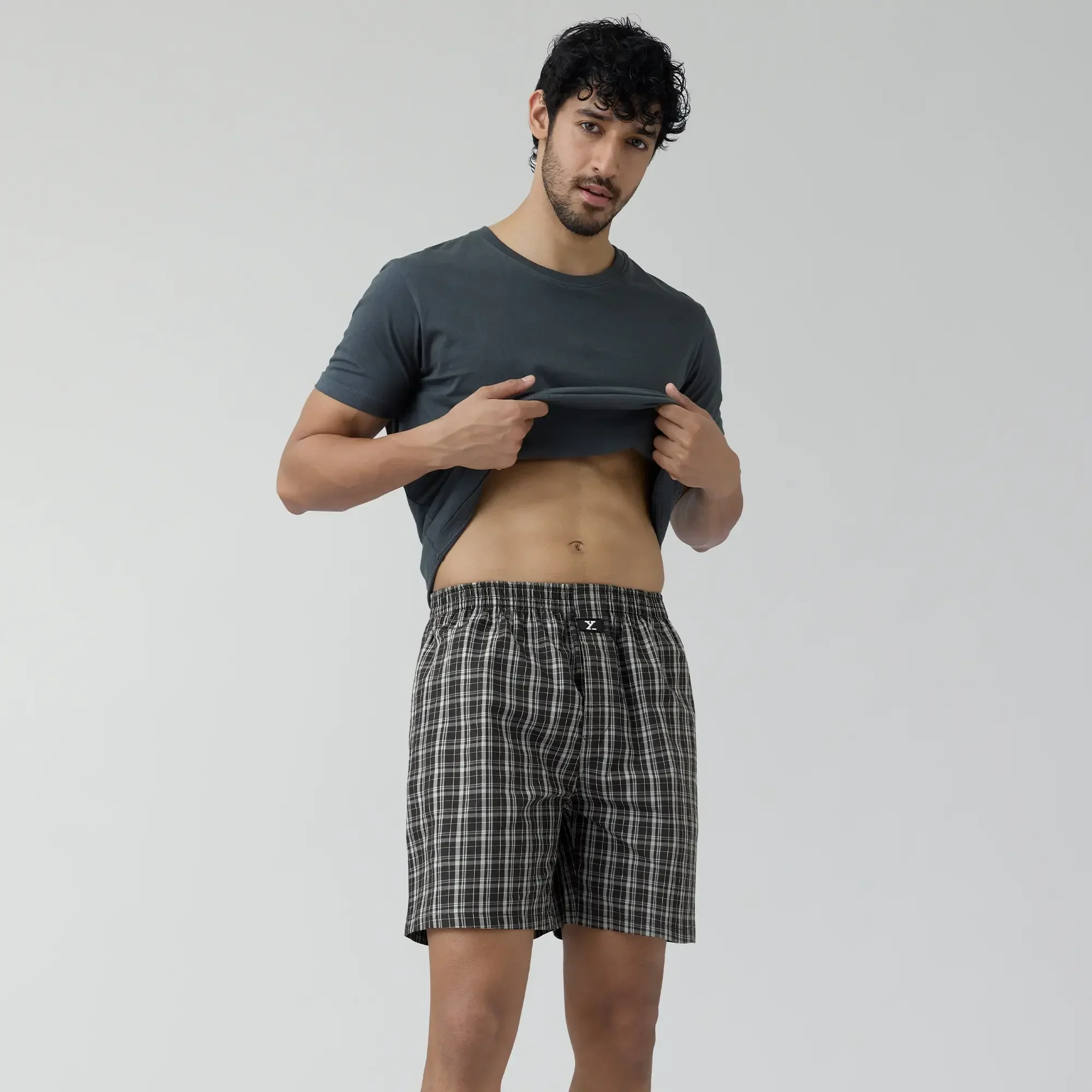 Checkmate Combed Cotton Boxer Shorts Crypto Black - Image 2