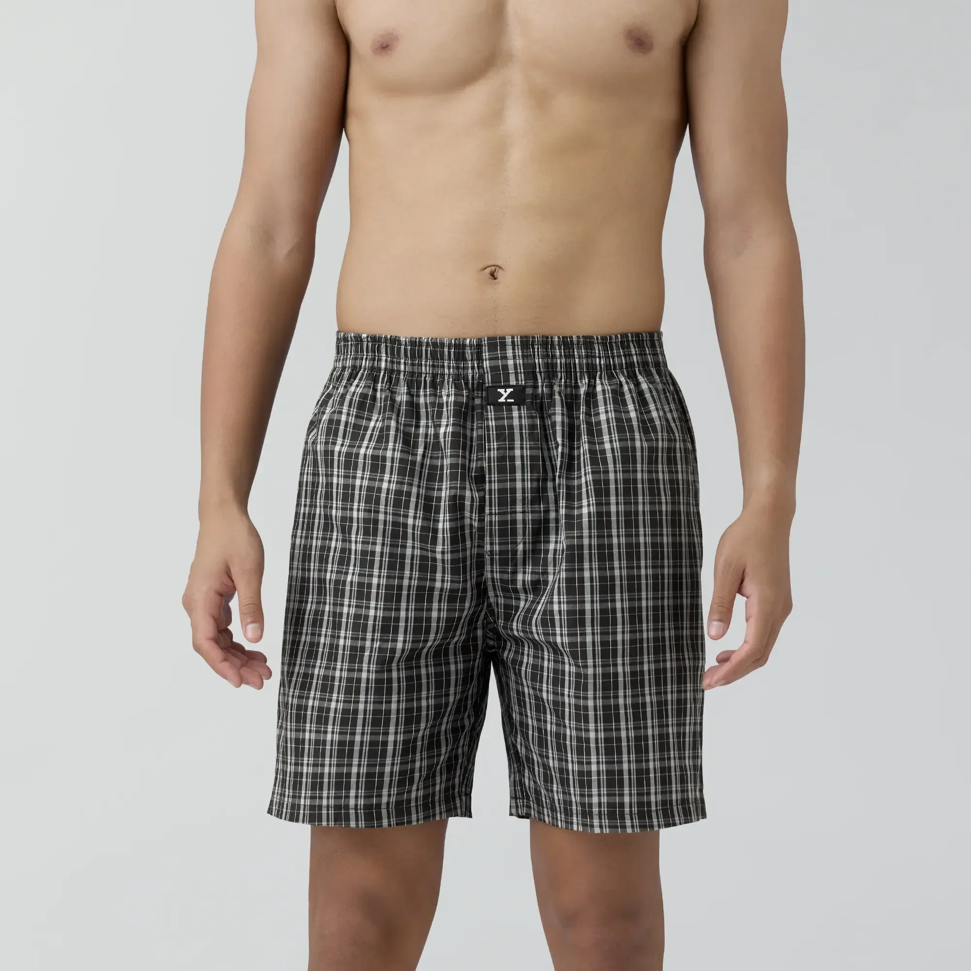 Checkmate Combed Cotton Boxer Shorts Crypto Black - Image 3