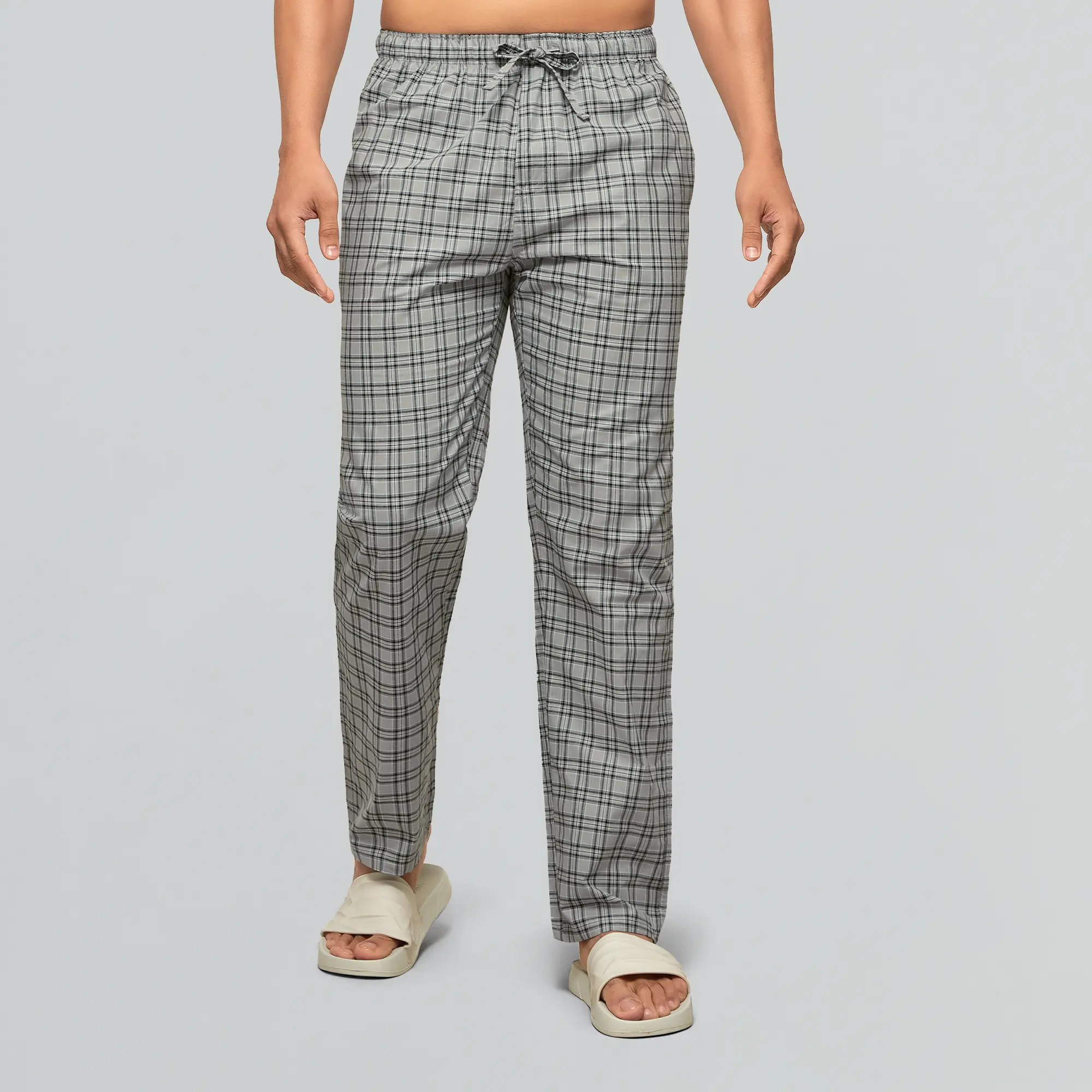 Checkmate Combed Cotton Pyjamas Frost Grey - Image 2