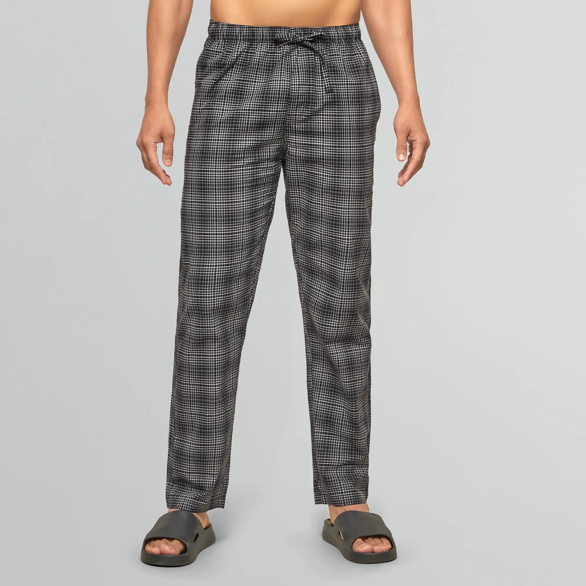 Checkmate Combed Cotton Pyjamas Smoke Grey - Image 2