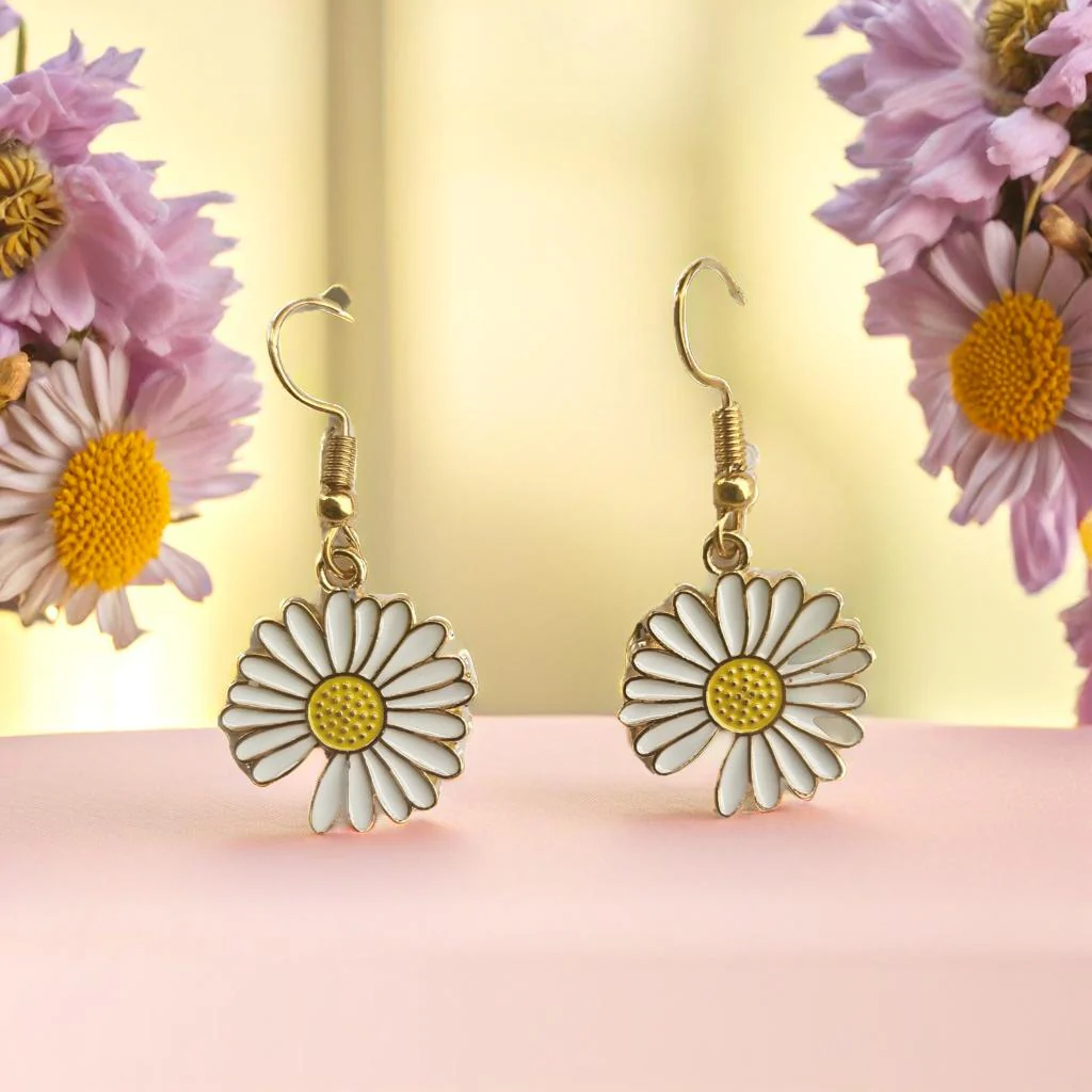 Cheerful Daisy Drop Earrings - Image 3