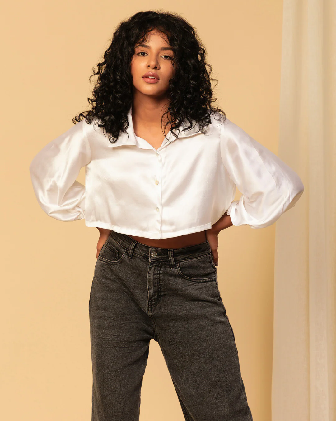 Chic Cropped Satin Shirt – Silky Smooth & Perfect for Day-to-Night Styling - Image 11